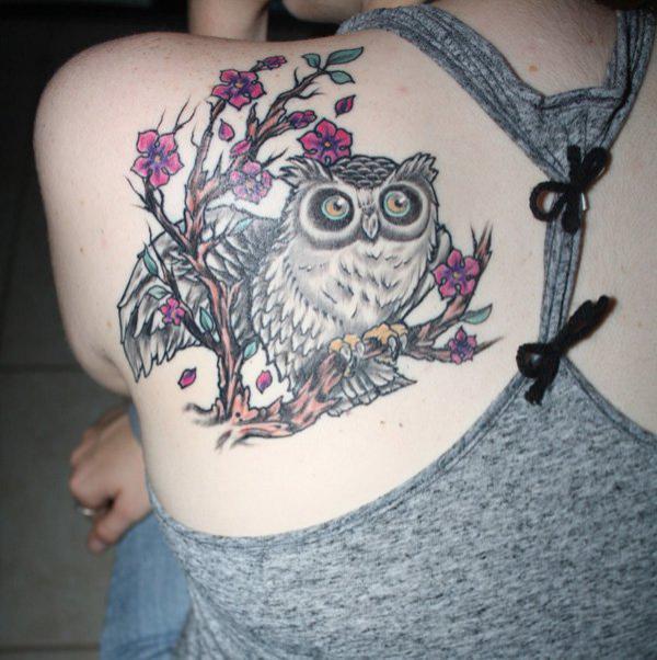 Cú và Flower Tattoo Phụ nữ - 55 ảnh vui nhộn Owl xăm <3 <3
