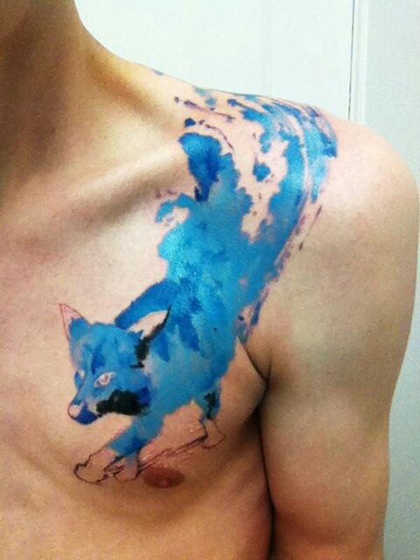 Watercolor cáo hình xăm - 50 Ví dụ về Fox Tattoo <3 <3