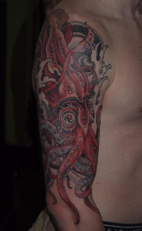 Nửa tay bạch tuộc xăm cho nam giới - 55 ảnh vui nhộn Octopus Tattoo Designs <3 <3