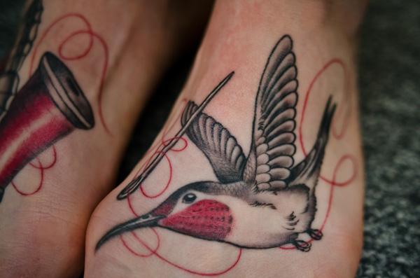 hình xăm chân Hummingbird - 55 tuyệt vời Hummingbird Tattoo Designs <3 <3