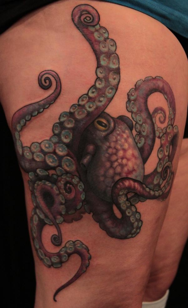 3D xăm đùi bạch tuộc - 55 ảnh vui nhộn Octopus Tattoo Designs <3 <3
