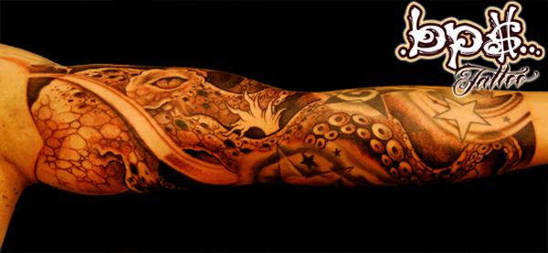 Full tay bạch tuộc xăm - 55 ảnh vui nhộn Octopus Tattoo Designs <3 <3