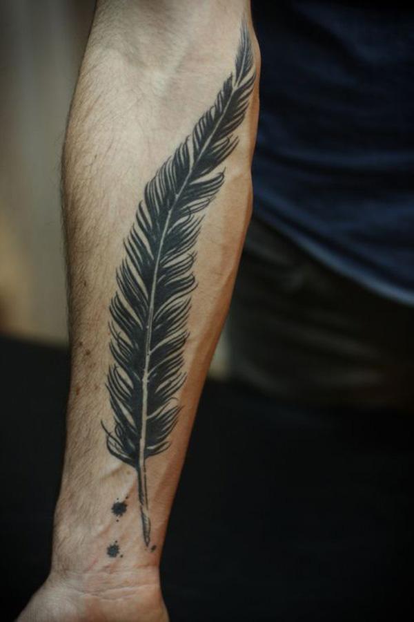 Big Black Feather Tattoo - 55+ ảnh vui nhộn Cẳng tay xăm <3 <3