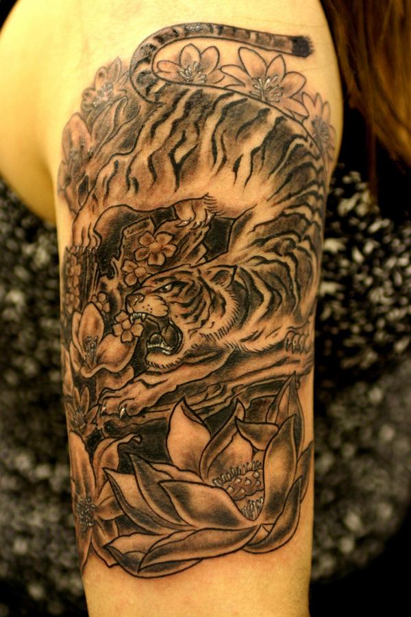 Tiger và Flower Tattoo - 55 ảnh vui nhộn Tiger Tattoo Designs <3 <3