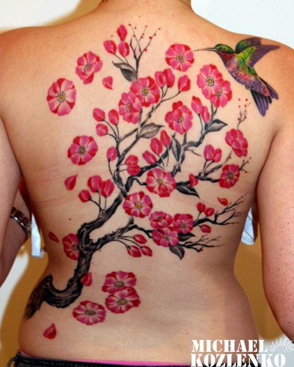 Hummingbird và hoa anh đào xăm cho phụ nữ - 55 tuyệt vời Hummingbird Tattoo Designs <3 <3