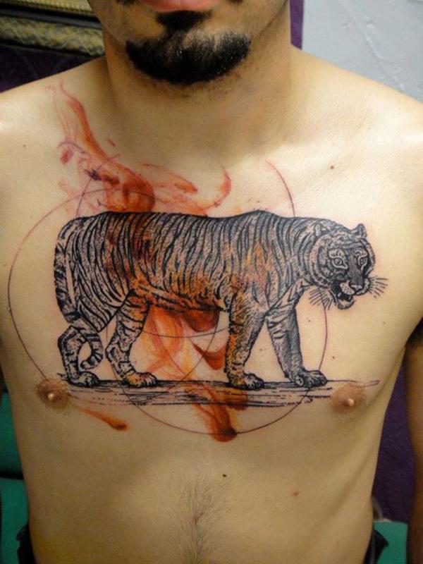  hổ hình xăm trên ngực - 55 ảnh vui nhộn Tiger Tattoo Designs <3 <3