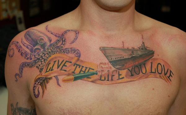 Octopus hình xăm trên ngực - 55 ảnh vui nhộn Octopus Tattoo Designs <3 <3