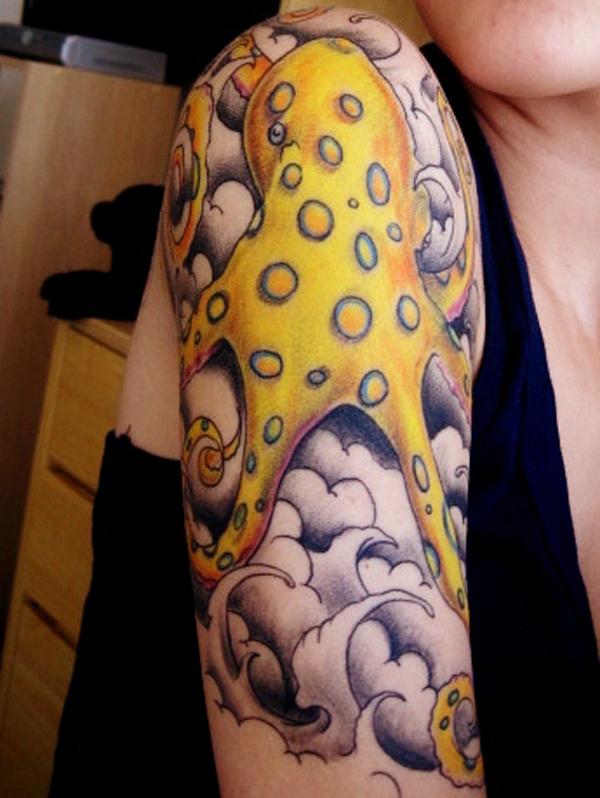 Nửa tay bạch tuộc xăm - 55 ảnh vui nhộn Octopus Tattoo Designs <3 <3