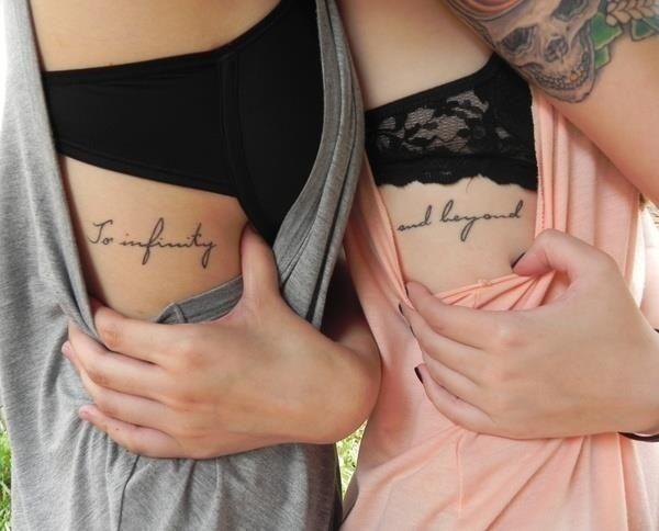 “To infinity and beyond” – another stylish quote tattoo