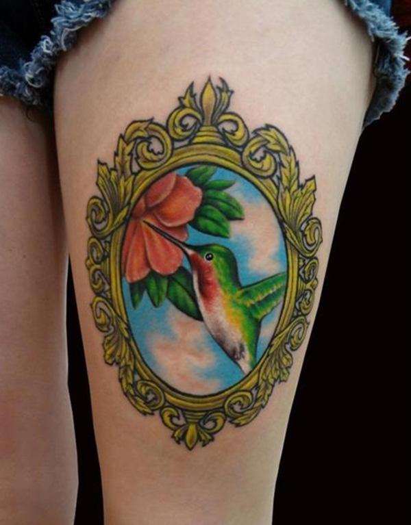 Màu Hummingbird đùi xăm - 55 tuyệt vời Hummingbird Tattoo Designs <3 <3