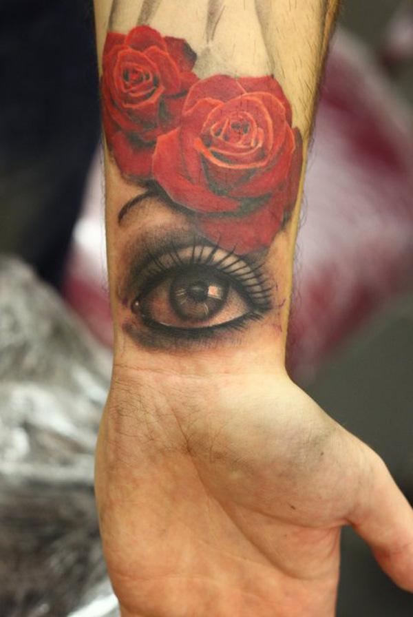 Mắt và Rose Cẳng tay Tattoo - 55+ ảnh vui nhộn Cẳng tay xăm <3 <3