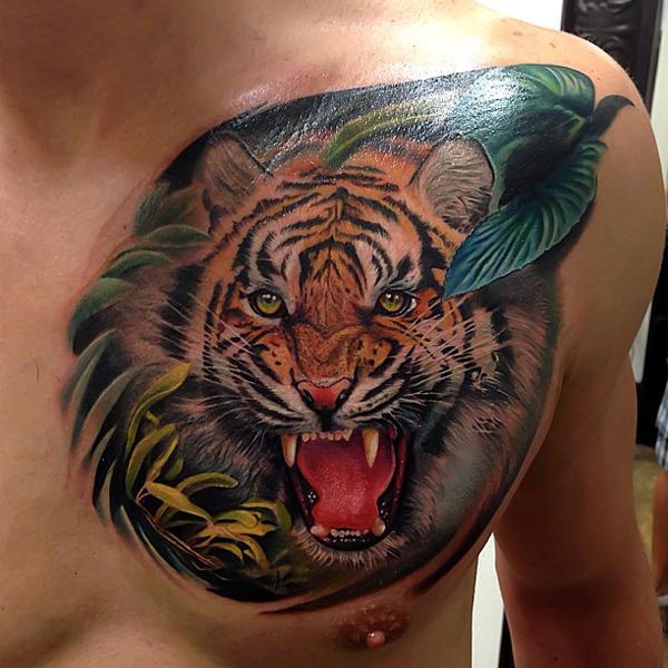 Japanese Tiger Tattoo Chest