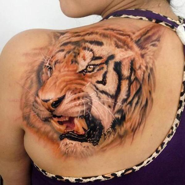 3D hổ hình xăm trên lưng - 55 ảnh vui nhộn Tiger Tattoo Designs <3 <3