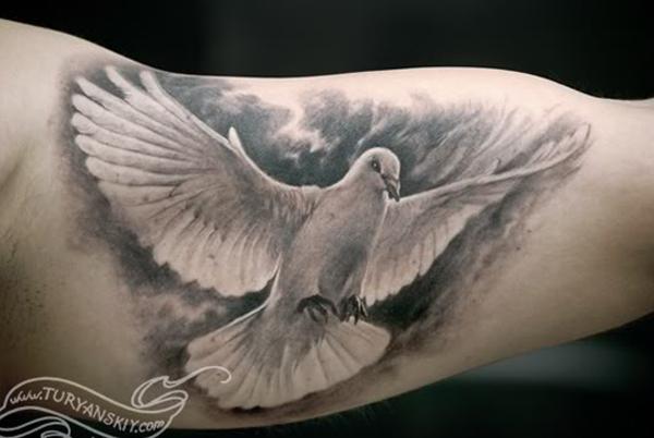 Hình xăm chim bồ câu 3D - 55 Peaceful Dove xăm <3 <3