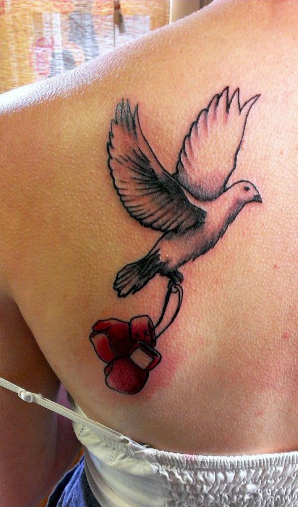 Dove với Boxing Gloves - 55 Peaceful Dove xăm <3 <3