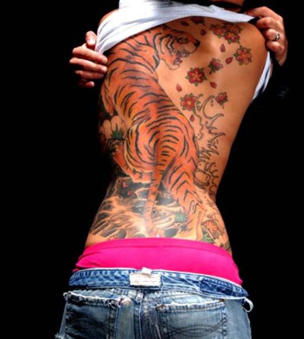 Tiger hình xăm trên lưng cho phụ nữ - 55 ảnh vui nhộn Tiger Tattoo Designs <3 <3