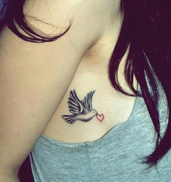 Tình yêu và chim bồ câu hình xăm - 55 Peaceful Dove xăm <3 <3