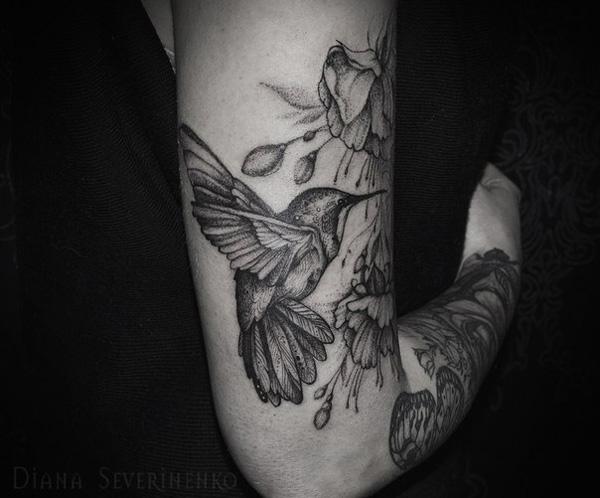 Hummingbird Tattoo Black And White