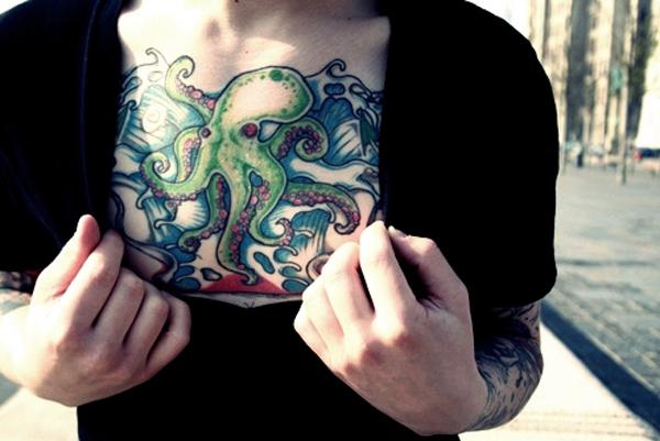 Ngực bạch tuộc xăm cho phụ nữ - 55 ảnh vui nhộn Octopus Tattoo Designs <3 <3