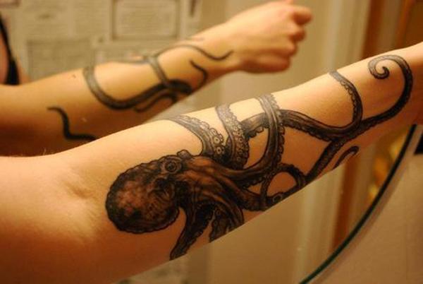 Arm bạch tuộc xăm - 55 ảnh vui nhộn Octopus Tattoo Designs <3 <3
