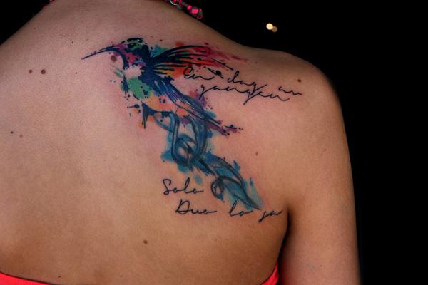Hummingbird màu nước xăm - 55 tuyệt vời Hummingbird Tattoo Designs <3 <3