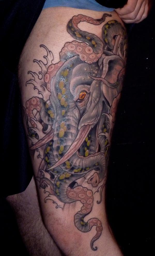Voi chân hình xăm cho nam giới - 55 con voi Tattoo Ý tưởng <3 <3