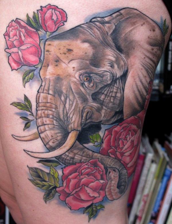 Voi và hoa hình xăm - 55 con voi Tattoo Ý tưởng <3 <3