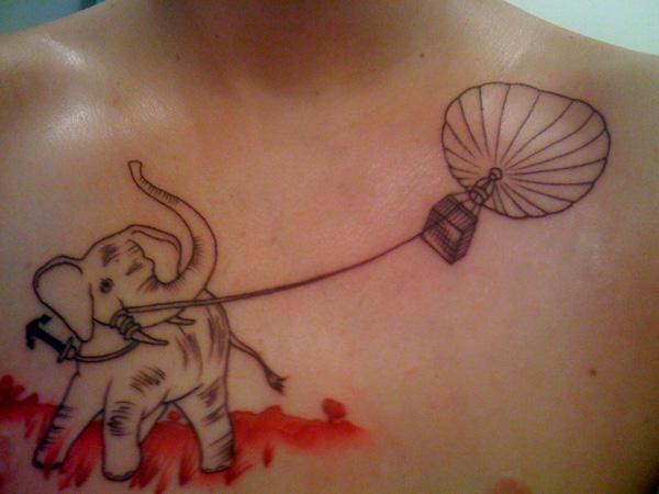 Voi xăm ngực - 55 con voi Tattoo Ý tưởng <3 <3