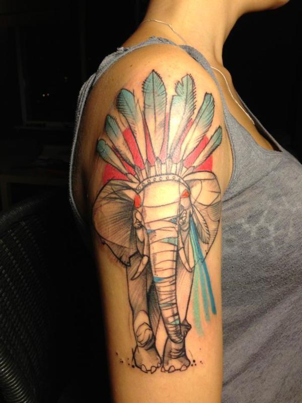 Voi xăm - 55 Elephant Tattoo Ý tưởng <3 <3