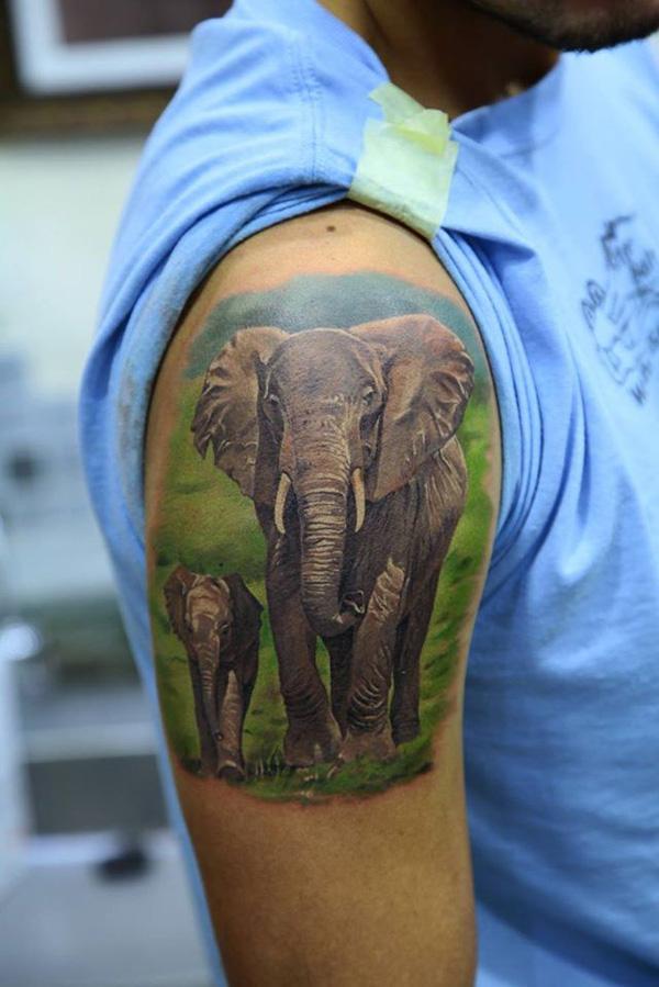hình xăm voi 3D - 55 Elephant Tattoo Ý tưởng <3 <3