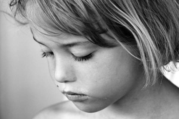 Melancholic little girl