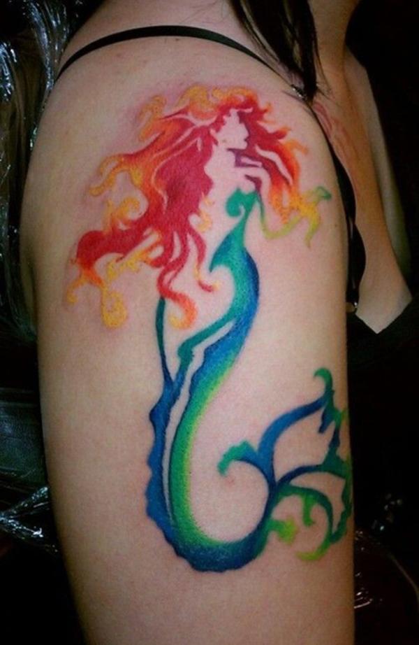 trừu tượng-Mermaid-Tattoo - 40 Tâm Blow Tóm tắt xăm <3 <3