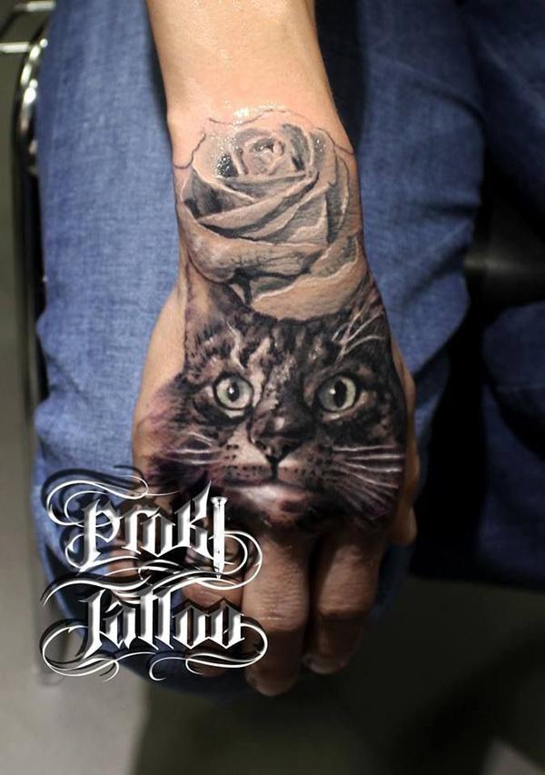 Cát và tăng hình xăm trên tay - 55 Ví dụ về Cát Tattoo dễ thương <3 <3