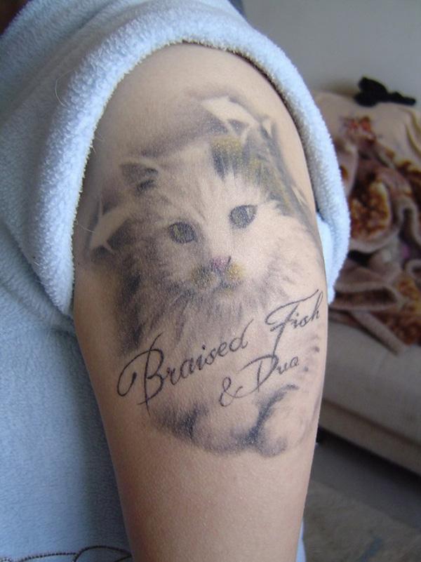 mèo xăm - 55 Ví dụ về Cát dễ thương Tattoo <3 <3