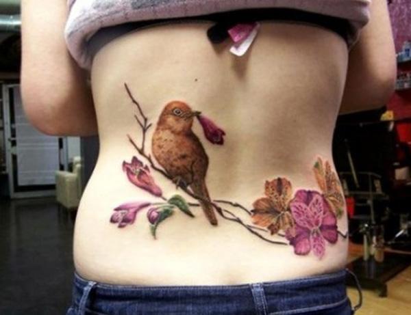 Chim và hoa thấp lại Tattoo - 60+ thấp lại xăm cho phụ nữ 3 3