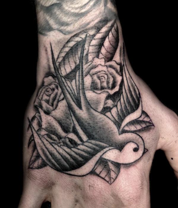 Black n Xám Ink Swallow tay Tattoo - 50 Đáng yêu Swallow xăm <3 <3