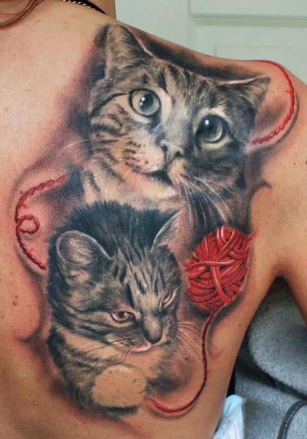 mèo xăm - 55 Ví dụ về Cát dễ thương Tattoo <3 <3