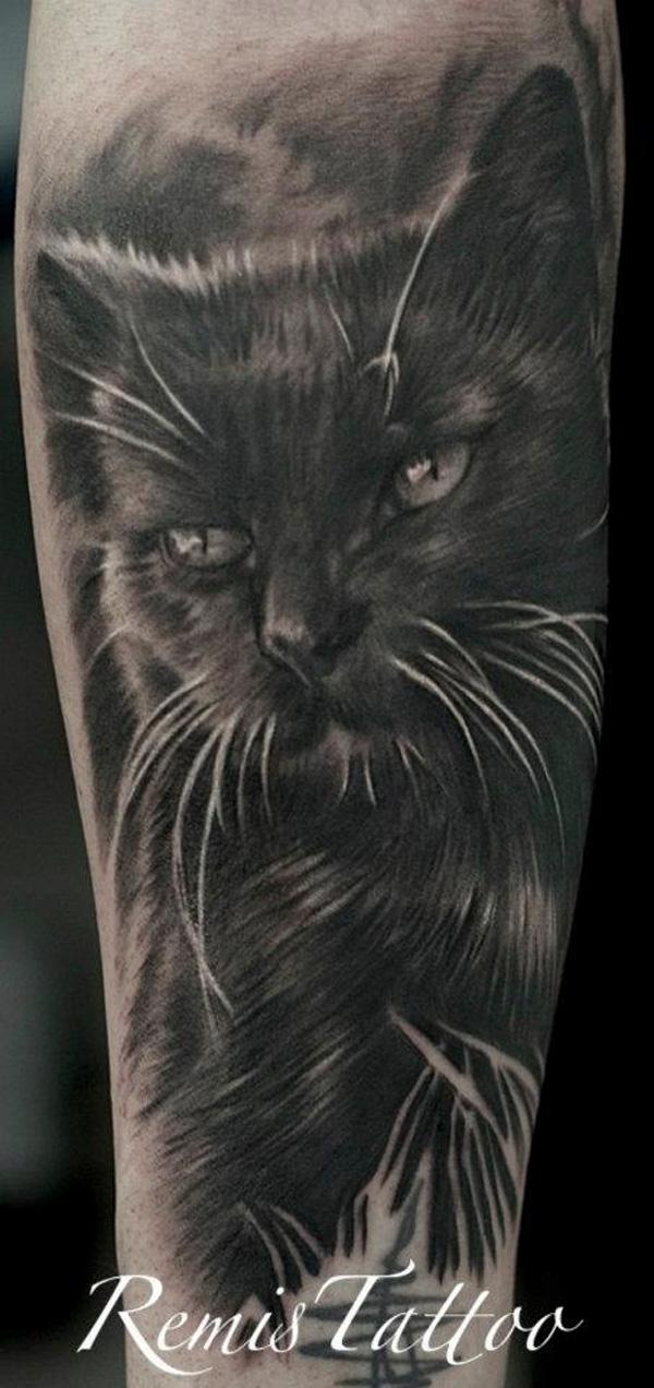 mèo xăm - 55 Ví dụ về Cát dễ thương Tattoo <3 <3