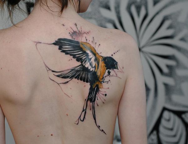 Watercolor nuốt xăm - 50 Đáng yêu Swallow xăm <3 <3