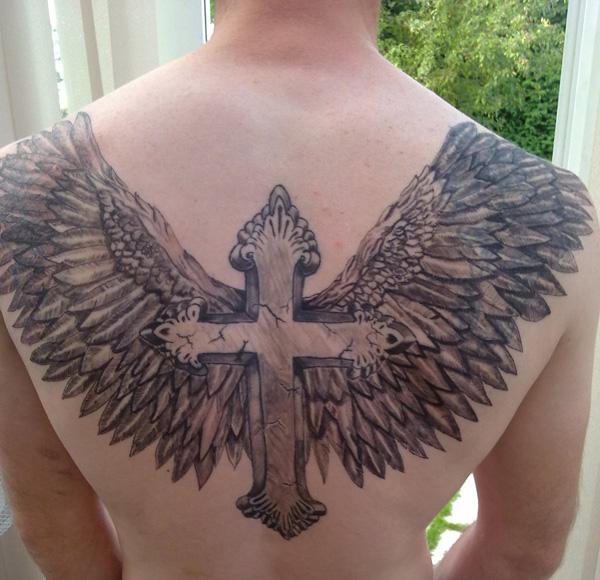 -Cross-Cánh-Tattoo - 30 Inspiring Faith xăm <3 <3