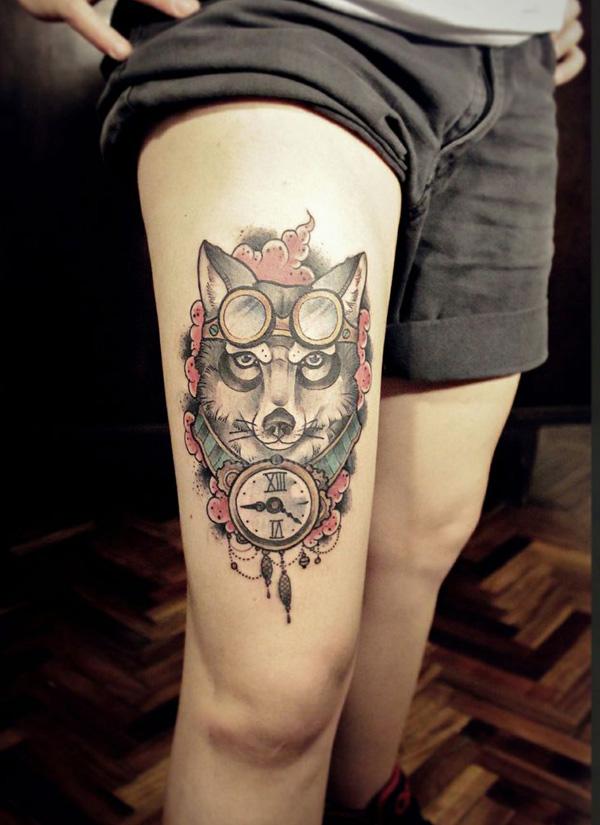 Đùi Wolf Tattoo - 55 Wolf Tattoo Designs <3 <3