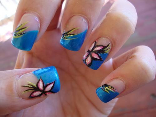 50 Flower Nail Art Designs And Design Vintage Flowers And Polka Dots On Stripe Gingham