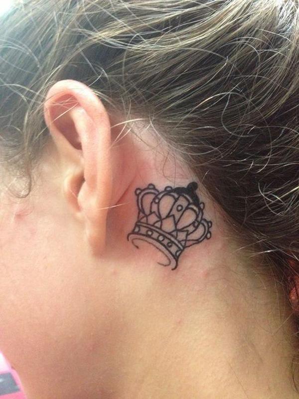 Thái Tattoo Behind The Ear - 50 có ý nghĩa vương miện hình xăm <3 <3