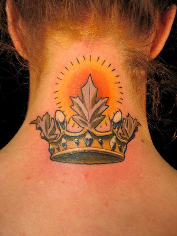 Crown Neck Tattoo - 50 Meaningful Crown Tattoos  <3 <3