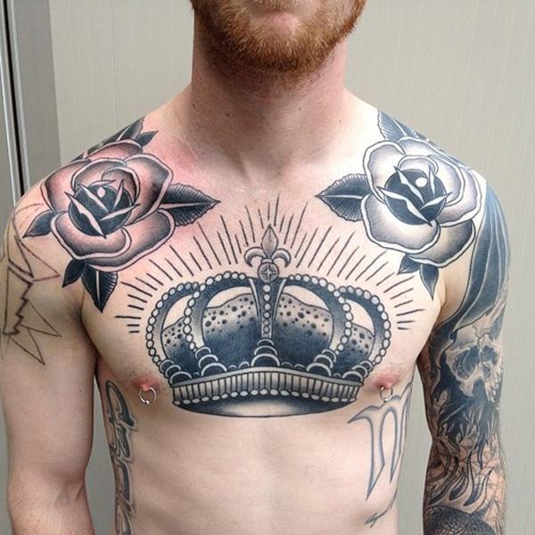 Thái Ngực Tattoo for Men - 50 có ý nghĩa vương miện hình xăm <3 <3