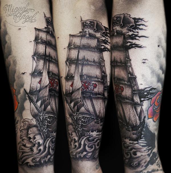 Thủy thủ xăm hình Đức tàu - 40 Thuyền Tattoo Designs <3 <3