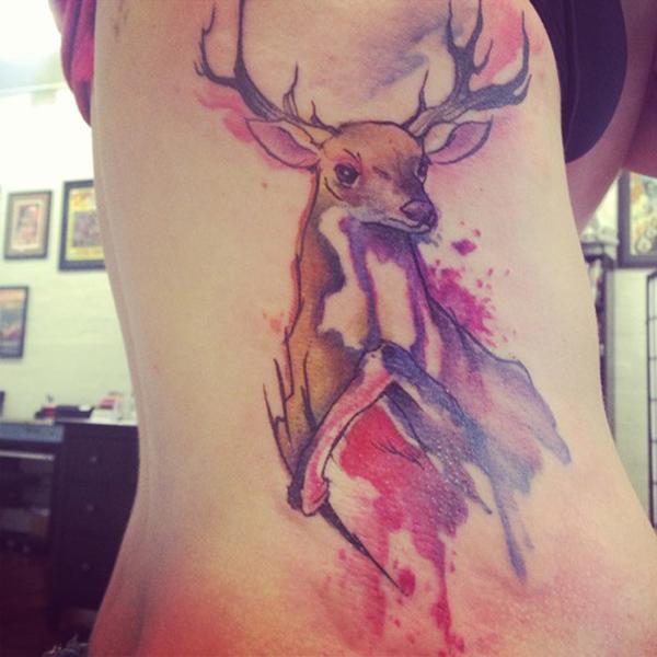 Deer Tattoo trên Side - 45 Inspiring Deer Tattoo Designs <3 <3