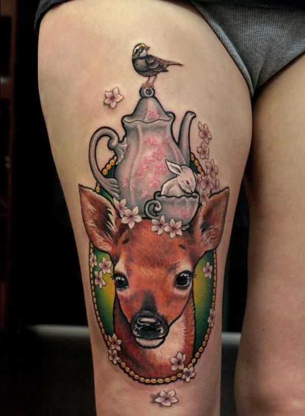 Deer cao Tattoo - 45 Inspiring Deer Tattoo Designs <3 <3
