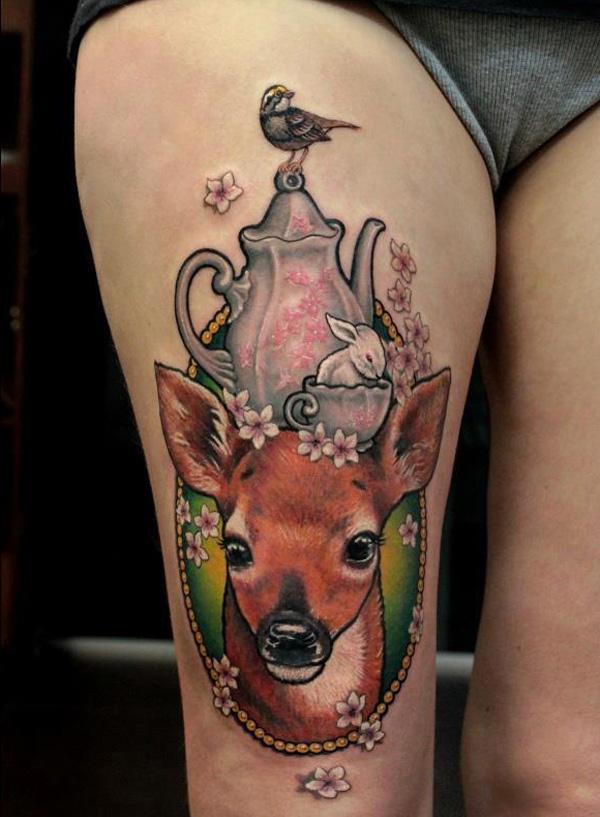 Deer cao Tattoo - 45 Inspiring Deer Tattoo Designs <3 <3