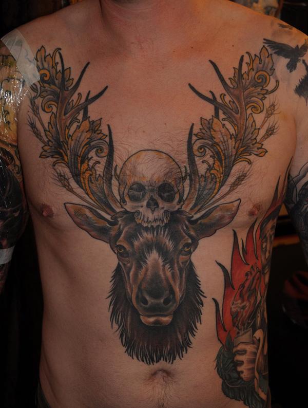 Deer và Skull Tattoo for Men - 45 Inspiring Deer Tattoo Designs <3 <3